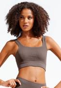 Lascana Crop-top - Seamless Top met ribstructuur