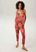 NU 20% KORTING: Aniston CASUAL Jumpsuit met kleurrijke, royale bladere...