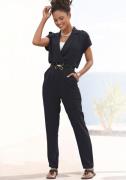 NU 20% KORTING: Lascana Jumpsuit met reverskraag en korte mouwen, eleg...