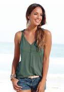 Lascana Strandtop met gedraaide bandjes en knoopsluiting, elastische d...