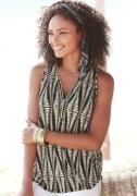 NU 20% KORTING: Lascana Strandtop met ritsdetail en alloverprint, zome...