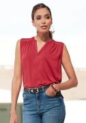 Lascana Tanktop met zilverkleurige studs-details, losse blusentop