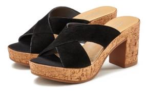 NU 20% KORTING: Lascana Slippers Mule, sandaal, open schoen van leer m...