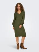 Only Gebreide jurk ONLKATIA LS V-NECK DRESS NCA KNT