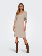 NU 20% KORTING: Only Gebreide jurk ONLKATIA LS V-NECK DRESS NCA KNT