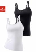 Lascana Hemd met ingebouwd bustier, spaghettiband-top, onderhemd (2 st...