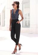 Lascana Jumpsuit met bedrukt bovenstuk, elegante jumpsuit met v-hals