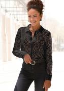 Lascana Kanten blouse met overhemdkraag, kanten blouse, transparante b...