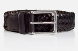 MONTI Leren riem 3,5 cm breed, business-casual, glad leer gevlochten