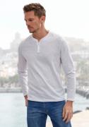 H.I.S Henleyshirt Lange mouwen, shirt met knoopsluiting van gestructur...