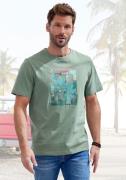 NU 20% KORTING: John Devin T-shirt Ronde hals shirt met surf-print van...