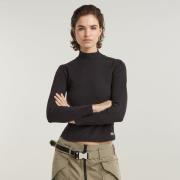 NU 20% KORTING: G-Star RAW T-shirt Asymmetric Zip Cropped Slim Mock