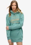 NU 20% KORTING: Superdry Jerseyjurk LUXE METALLIC LOGO HOOD DRESS