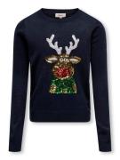 KIDS ONLY Trui met ronde hals KOGXMAS LS O-NECK MIX DETAIL BOX KNT