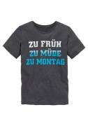 NU 20% KORTING: KIDSWORLD T-shirt ZU FRÜH, ZU MÜDE... Korte mouwen, ba...