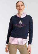 NU 20% KORTING: DELMAO Sweatshirt in verkorte lengte met elegant bordu...