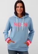 Zwillingsherz Hoodie Rahel met "moin"-borduursel en neongestreepte boo...