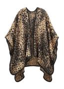 Lascana Gebreide poncho met leeuwpatroon, poncho met dierenprint, cape...