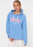 Zwillingsherz Hoodie "smile happy" met pailletten en contraststiksel i...