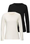 NU 20% KORTING: Lascana Shirt met lange mouwen Van zachte viscose-stre...