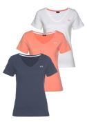 H.I.S T-shirt Essential basics heup-lange pasvorm, figuuraccentuerende...