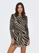 NU 20% KORTING: Only Gebreide jurk ONLJENNI LS ANIMAL DRESS EX KNT