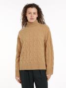 Tommy Hilfiger Coltrui SOFT WOOL CABLE ROLL-NK SWEATER met logoborduri...