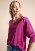 NU 20% KORTING: STREET ONE Blouse met lange mouwen glanzend met smock-...