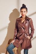 NU 20% KORTING: Gipsy Lange, leren jas Taresa Leren trenchcoat met str...