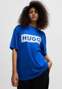 HUGO Blue T-shirt Nico met grote logo-print, unisex