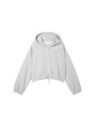 Tom Tailor Sweatvest Full Zip met koordsluiting in korte vorm