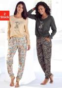 Vivance Dreams Pyjama met frontprint (4-delig, Set van 2)