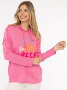 Zwillingsherz Hoodie "Love Yourself" met capuchon en flockprint in fri...