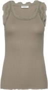 rosemunde Tanktop Babette Silk Top prachtige vintage kantafwerking aan...