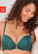 Lascana Push-up-bh Eleonora met fijne vetersluiting in satijnlook en l...