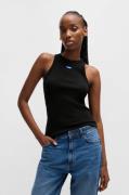 HUGO Blue Tanktop Easy Tank Ribstof van katoenmix met elastaan