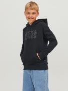 Jack & Jones Junior Hoodie JJECORP met print, kangoeroezak, onderhouds...