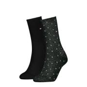 Tommy Hilfiger Sokken TH WOMEN SOCK DOT met fijn ribborde en logo-bord...