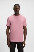 BOSS GREEN Shirt met ronde hals Thee met gegomd contrast-logo