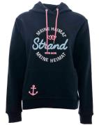 Zwillingsherz Hoodie Mijn Thuis met geborduurd "strand"-schrift op de ...