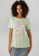 Aniston CASUAL T-shirt met kleurharmonieuze frontprint van foliedruk