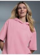 Trigema Hoodie TRIGEMA Korte mouw cropped hoodie