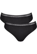 Sloggi Tai slip GO Ribbed zachte ribstof met kantafwerking (2 stuks, S...