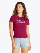 TOMMY JEANS T-shirt met logoprint op borsthoogte