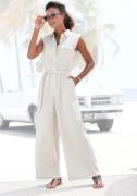Buffalo Jumpsuit van linnenmix, zomerse jumpsuit met zakken (Met een b...