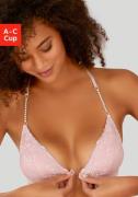 Lascana Bralette zonder beugels met extravagante parelbandjes, sexy li...
