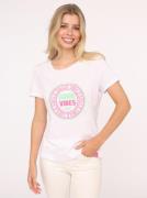 Zwillingsherz T-shirt GOOD VIBES Met veelkleurig borduursel