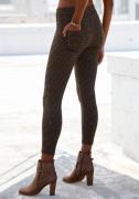 Lascana Legging met glinsterend houndstooth patroon