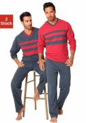 le jogger® Pyjama voor heren gemaakt van 100% katoen (4-delig, Set van...