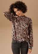 Aniston CASUAL Shirt met lange mouwen met trendy animal-print en gestr...